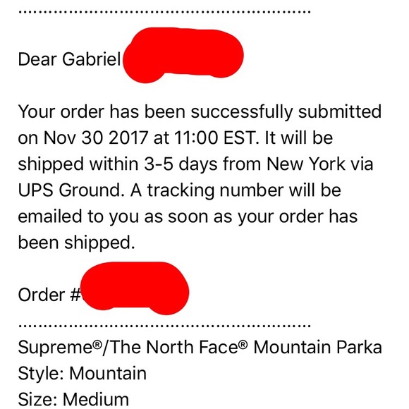 Supreme tnf parka FW 17 size medium - Picture 3 of 7